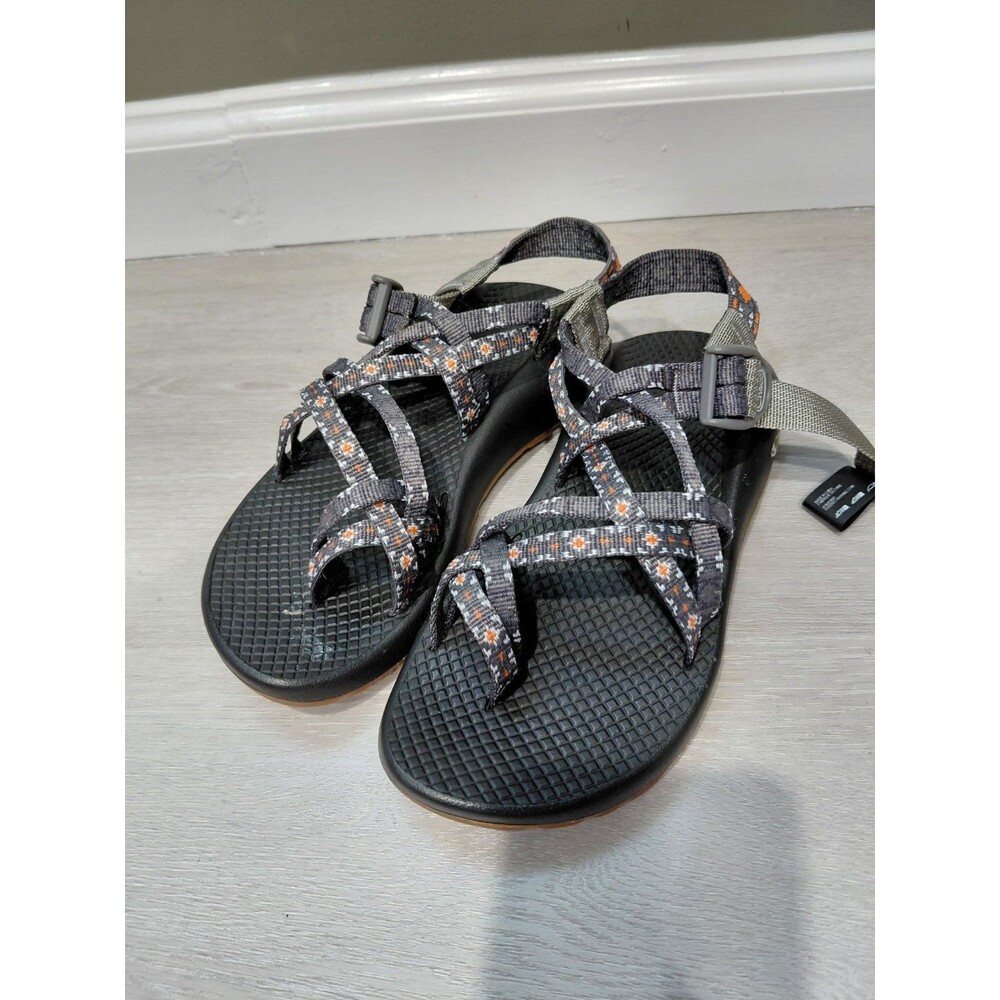 Chaco ZX2 Creed Gray Print Strap Floral Sandals Sz 5 Great - Picture 2 of 10